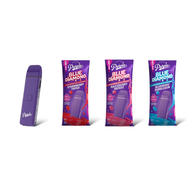 Purple Blue Diamond THC Disposable Vape - 6g of Pure Pleasure Trip'N Chill Purple Blue Diamond THC Disposable Vape - 6g of Pure Pleasure Trip'N Chill