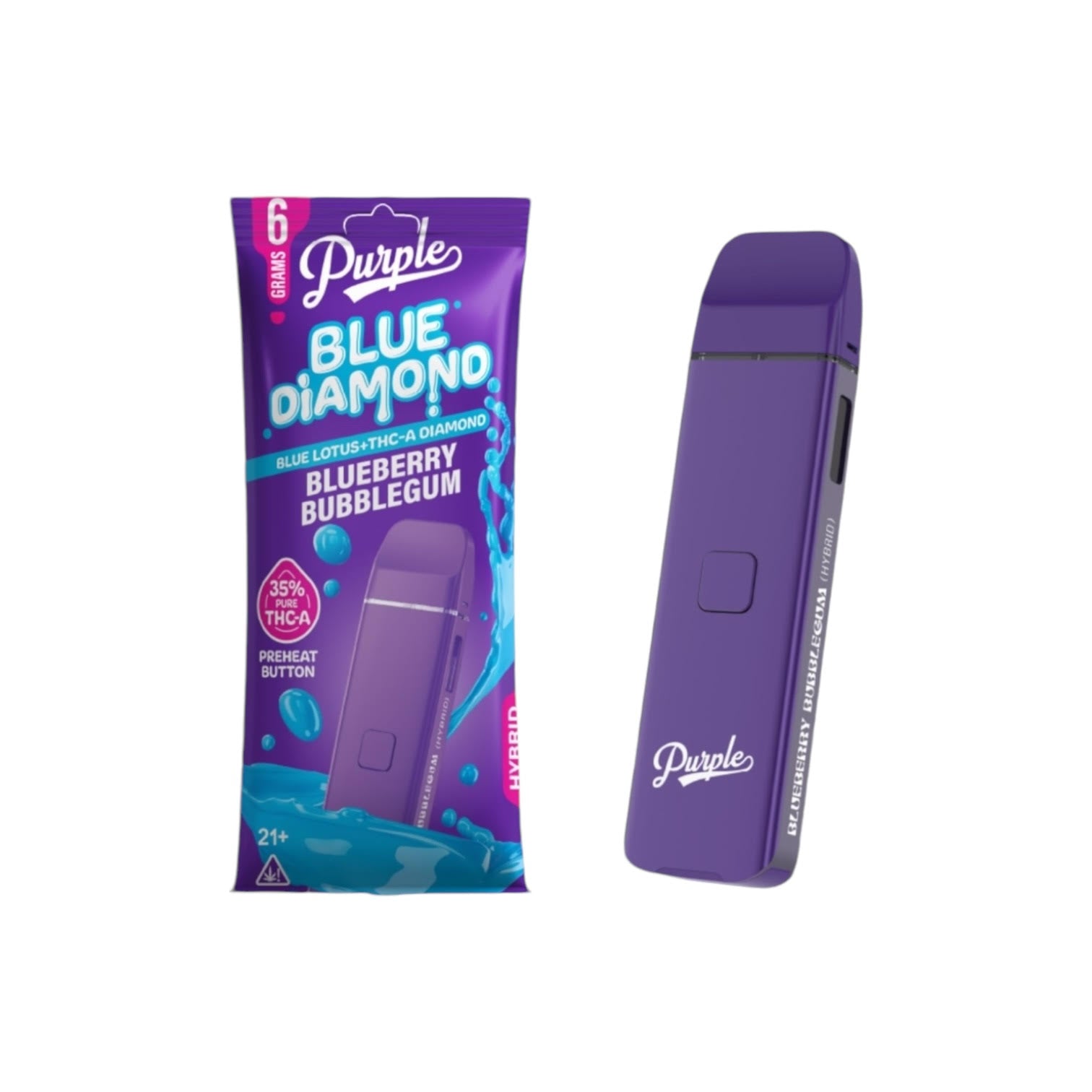 Purple Blue Diamond THC Disposable Vape - 6g of Pure Pleasure Trip'N Chill Purple Blue Diamond THC Disposable Vape - 6g of Pure Pleasure Trip'N Chill