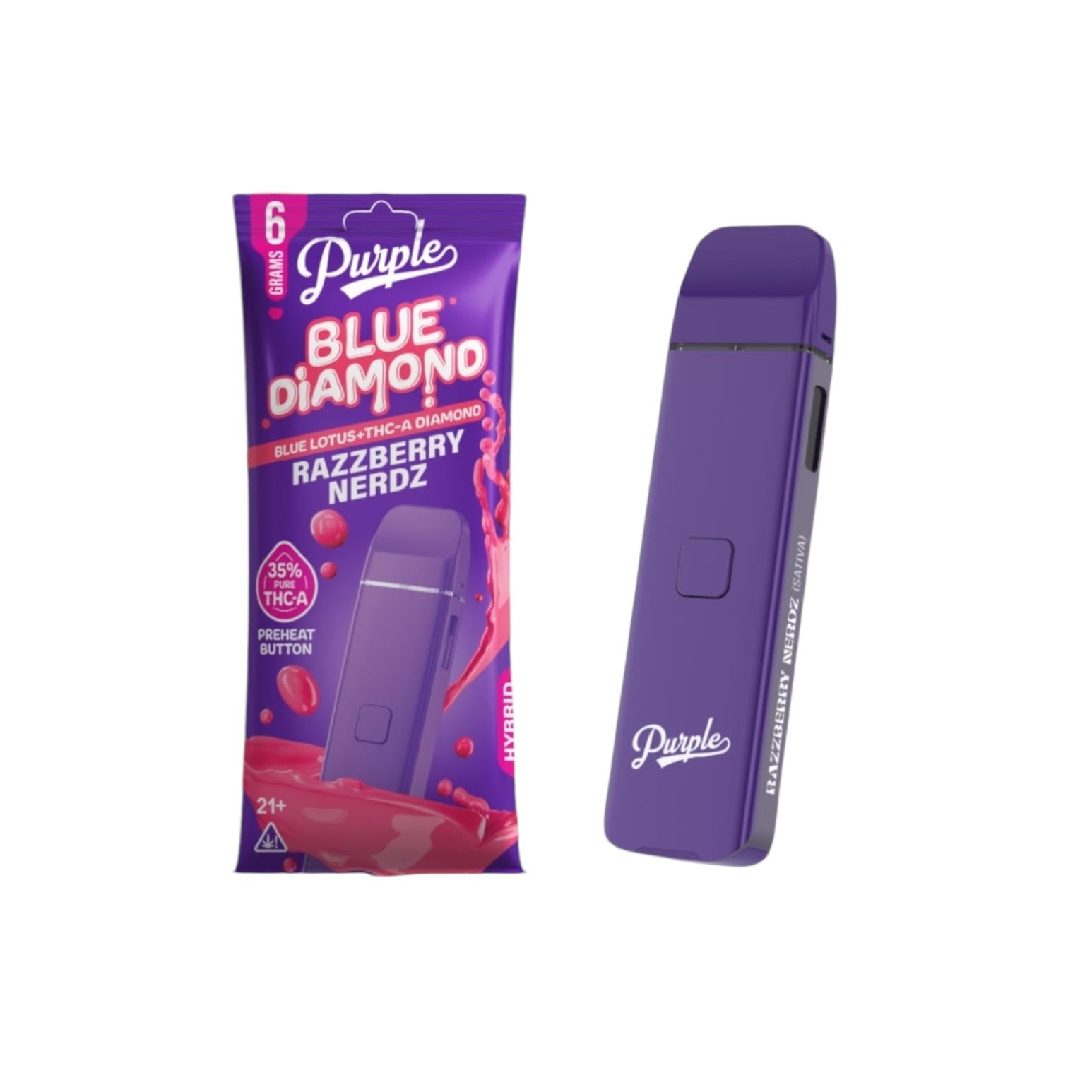 Purple Blue Diamond THC Disposable Vape - 6g of Pure Pleasure Trip'N Chill Purple Blue Diamond THC Disposable Vape - 6g of Pure Pleasure Trip'N Chill