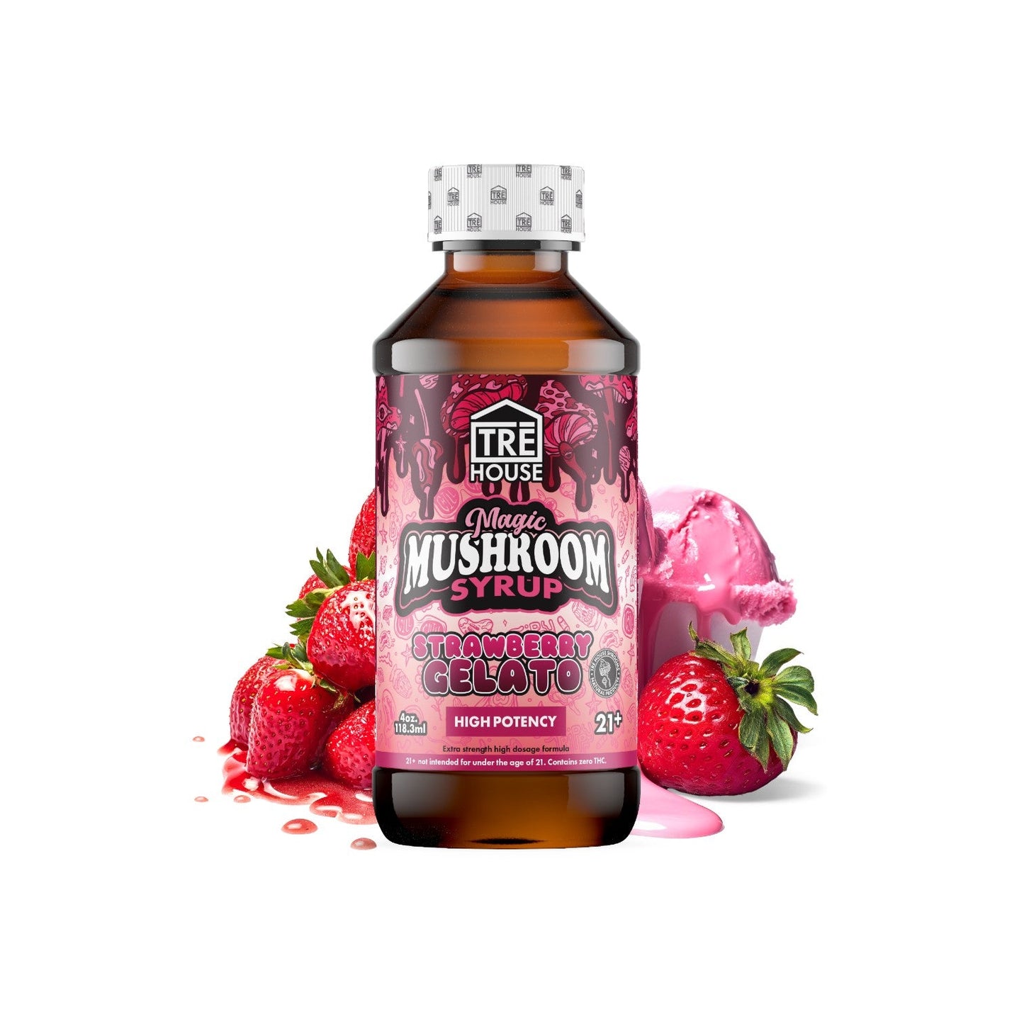 Tre House Magic Mushroom Syrup | (4oz) 1150mg - Trip'N Chill